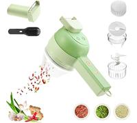Affetta Verdure, Affetta Verdure Manuale 4-in-1 Elettrico, Mini Affetta Cipolle Senza Fili Portatile Per Cipolla, Aglio, Peperoncino, Sedano, Zenzero