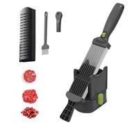 Affettatrice a doppio manico con lama da 17 pezzi e spingitore di sicurezza, spessore regolabile (2/4 mm) per prosciutto, formaggio, pane, affettatrice per alimenti domestici da cucina