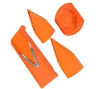 Affettatrice a mandolina con lama a V, affettatrice manuale per verdure, strumento di cottura con lama in acciaio inox, protezione per le mani, affettatrice per verdure