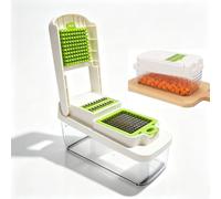 Affettatrice a mandolina per verdure con contenitore, tritatutto per alimenti, tagliaverdure, taglia cipolle, affettatrice e spiralizzatore manuale per alimenti per la cucinare