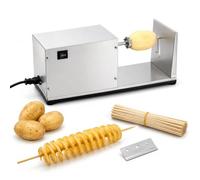 Affettatrice a spirale elettrica per patate Tornado, spirali da 2,5-3 mm | Macchina automatica per tagliare patate attorcigliate, taglia verdure sode in forme di snack, uso domestico e al ristorante