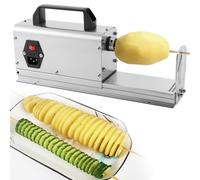 Affettatrice a spirale per patate commerciale, 40W 3 in 1 in acciaio inossidabile Tornado Affettatrice a spirale per patate elettrica per patate, carote e cetrioli