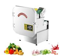 Affettatrice commerciale for cipollotti, tagliaverdure elettrico automatico con nastro trasportatore, spessore regolabile da 1 a 35 mm, 150 kg/ora, for aglio, zenzero, peperoncino, patate