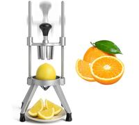 Affettatrice commerciale per limoni e lime, affettatrice per frutta a 6/8 cunei con lama in acciaio inox, facile da pulire, strumento da bar per contorno cocktail, supporto in alluminio e lama a 6