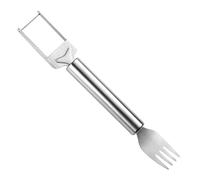 Affettatrice e forchetta 2 in 1 per anguria, confezione da 3 pezzi, in acciaio inox, per meloni, angurie, forchetta per tagliare facilmente la frutta