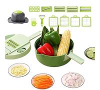 Affettatrice e tritatutto per verdure | 16 in 1: taglia, affetta e grattugia alimenti | Tritatutto per pomodoro domestico - Per frutta, patate, cavolo, insalata, formaggio, verdure, casa, cucina