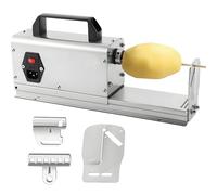 Affettatrice elettrica 3 in 1 per patate tornado, in acciaio inox, a torre, a spirale, con 2 lame, per uso professionale in cucina