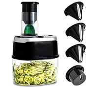 Affettatrice elettrica a spirale, 500 W, multifunzione, con 4 lame di taglio per verdure, trituratore di cetrioli, tritatutto patate
