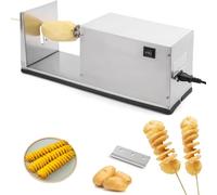Affettatrice elettrica a spirale per patate per snack e uso domestico | Affettatrice a spirale in acciaio inox per uso domestico e commerciale, ideale per snack bar e cibo da strada