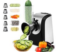 Affettatrice elettrica automatica per verdure, grattugia elettrica da cucina con 5 lame coniche, grattugia e tritatutto elettrico per verdure con controllo a un pulsante