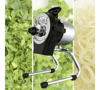 Affettatrice elettrica commerciale per cipolla, trituratore per aglio/zenzero/peperoncino/patate, spessore regolabile da 1 a 5 mm, lama in acciaio inossidabile, 6000 tagli/min
