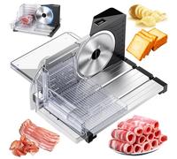 Affettatrice elettrica con lama in acciaio inox, spessore regolabile 0-18 mm, design pieghevole per uso domestico, perfetto per affettare gastronomia, carne, formaggio e pane