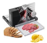 Affettatrice elettrica con lama in acciaio inox, spessore regolabile per un taglio preciso, ideale per affettare formaggio e verdure a casa