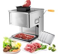 Affettatrice elettrica con manovella manuale, base antiscivolo per stabilità, spessore regolabile per un taglio versatile, ideale per cucine domestiche e commerciali