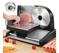 Affettatrice elettrica con spessore regolabile, lama in acciaio inox per uso domestico, perfetta per affettare carne, pane tostato, salsiccia e frutta dura