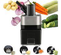 Affettatrice elettrica for verdure con 4 lame, doppia testa con lavorazione sincrona, tritatutto automatico multifunzione for frutta e verdura da 100 W