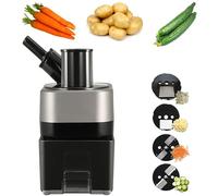Affettatrice elettrica for verdure, robot da cucina 4 in 1 for impieghi gravosi da 100 W, doppia testa di lavorazione sincrona con 4 lame
