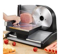 Affettatrice elettrica per alimenti da 200 W, affettatrice per carne e formaggio con lama rimovibile da 19 mm, spessore regolabile per un uso domestico versatile
