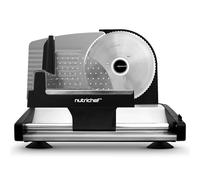 Affettatrice Elettrica per Carne | 200W Affettatrice Automatica per Carne e Pane | Regolazione Spessore di Taglio da 0 a 15 mm | Lama in Acciaio Inox da 19 cm (Nera)