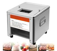 Affettatrice elettrica per carne e verdure, in acciaio inox, con funzioni cubiche e fette per pollo, pesce e manzo