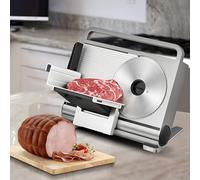 Affettatrice elettrica per carne, pieghevole, con lama in acciaio inox da 19 cm, spessore regolabile da 1 a 15 mm, per pane, carne, formaggio