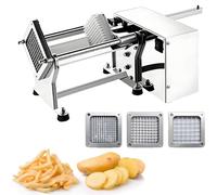 Affettatrice elettrica per patate con 3 lame sostituibili, affettatrice automatica per verdure da 60 W, per cucina commerciale domestica, carote, cetrioli, igname e cipolla