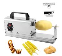 Affettatrice elettrica per patate Tornado, tagliapasta automatico Tornado 3 in 1, con 2 lame, controllo dell'interruttore, per uso domestico, cucina, barbecue, ristorante, commerciale