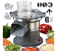 Affettatrice elettrica per verdure, tagliaverdure elettrico multifunzione 4 in 1, tritatutto elettrico da 200 W in acciaio inossidabile, affettatura, sminuzzatura e cubettatura con lame multiple