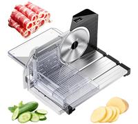 Affettatrice Elettrica Pieghevole, Affettatrice Carne da 160 W per la Casa con Spessore 0-18 mm Regolabile, Lama in Acciaio Inossidabile, Regolazione Manopola, Affettatrice per Gastronomia, Carne