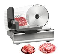 Affettatrice Elettrica Professionale, Affettatrice Per Pane In Acciaio Inossidabile Da 200 W Con Spessore Regolabile Da 1 A 15 Mm, Lama Da 19 Cm, Facile Da Pulire, Per Casa, Formaggio, Verdure