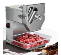 Affettatrice Elettrica Professionale per Salsicce da 200 W, Affettatrice per Carne e Affettatrice Verdure con Angolo di 30°, Macchina per Tagliare Salsicce e Alimenti in Acciaio 1.5mm