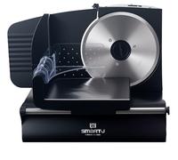 Affettatrice Elettrica SMART·J Premium 200W con Lama Acciaio Inox 19 cm - Taglio Regolabile 0-15 mm, Design Compatto Nero, Piedini Antiscivolo, Ideale per Carni, Formaggi, Pane e Verdure