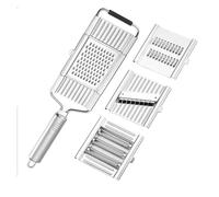 Affettatrice for frutta e verdura in acciaio inossidabile Taglierina manuale multiuso Trituratore for patate Carote Cetrioli Grattugia Attrezzo da cucina(4 Blades Set)