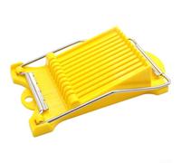 Affettatrice in acciaio inox con base scanalata antiscivolo e design pieghevole per il pranzo di carne, uova, banane e frutta, con fili resistenti alla ruggine e materiali ABS per alimenti (giallo)