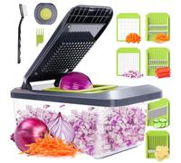 Affettatrice Mandolina per Verdure Multifunzione Tagliaverdure - Taglia Verdure Manuale con 6 Lame, Frutta Cipolla Patate Cubetti Julienne, Mandolina per Verdure Regolabile