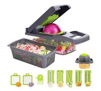 AFFETTATRICE MANUALE AFFETTA TAGLIA VERDURE 12 IN 1 MANDOLINA CON CONTENITORE