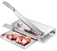 Affettatrice manuale commerciale con seghetto per ossa, tagliere in acciaio inox per tagli di carne congelata, verdure e ossa, perfetta per l'uso in cucina domestica (Dimensione: L)