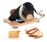 Affettatrice manuale for pane migliorata, affettatrice for pane a manovella, classica affettatrice for pane for uso domestico, spessore regolabile e taglio uniforme, for panetterie,(Black)
