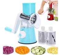 Affettatrice manuale multifunzione rotante per verdure, affettatrice a manovella per una preparazione versatile degli alimenti (blu)