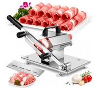 Affettatrice manuale per carne congelata con lama, tagliacarne in acciaio inossidabile migliorato, spessore regolabile, mannaia per manzo e montone per cucinare a casa, hot pot, shabu, barbecue