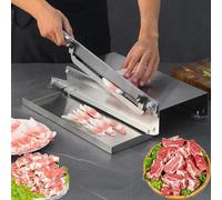 Affettatrice manuale per carne e ossa, in acciaio inox, con vassoio per alimenti, per la preparazione della medicina tradizionale
