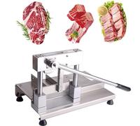 Affettatrice manuale per carne ossea, in acciaio inox, per costolette, pesce, pollo, manzo, perfetta per cucinare a casa e uso commerciale