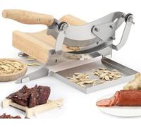 Affettatrice manuale per erbe aromatiche, azione di taglio a doppio taglio, spessore regolabile, base in legno, per erbe, medicine, carne secca, farmacia, clinica, ospedale