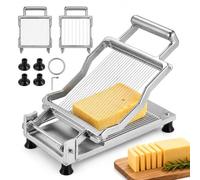 Affettatrice manuale per formaggio con base a ventosa, taglierina da 10 mm | Versatili piastre metalliche per cubi, strisce e porzioni perfettamente sagomate in cucina, preparazione dei pasti e