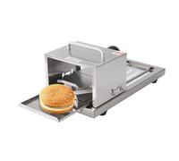 Affettatrice manuale per pane commerciale, tagliapasta per bagel e hamburger in acciaio inox con spessore regolabile su 4 livelli, design push-pull senza sforzo per panetteria, bar, ristoranti e casa