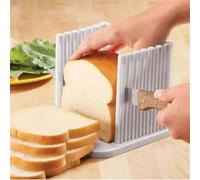 Affettatrice manuale per pane e panini, spessore regolabile con vassoio di base, strumento da cucina compatto, 16 cm