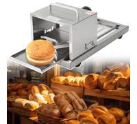 Affettatrice manuale per pane, in acciaio inox, resistente, per ciambelle e hamburger, spessore regolabile in 4 posizioni, design push-pull per panini, toast, hamburger