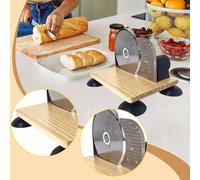 Affettatrice Manuale per Pane, Taglia Toast con Base in Legno, Accessorio per La