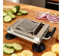 Affettatrice manuale per verdure, in acciaio inox, con 4 ventose, spessore opzionale 6,5 mm/13 mm, per patate, cipolla, pomodoro, cetriolo