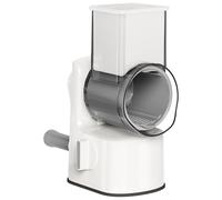 Affettatrice Manuale Rotante for Verdure 5 in 1, Tritatutto da Cucina con Base A Ventosa for Patate, Cetrioli, con Contenitore, Facile da Pulire(White)